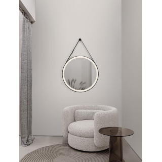 NL REMS 9006025 Round Suspended Black LED Bathroom Mirror IP44 64cm