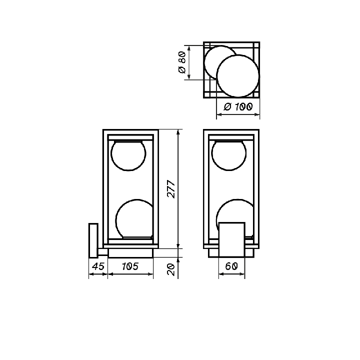 LOONARI EVIA 407054 outdoor wall lamp 3000K for facades, terraces