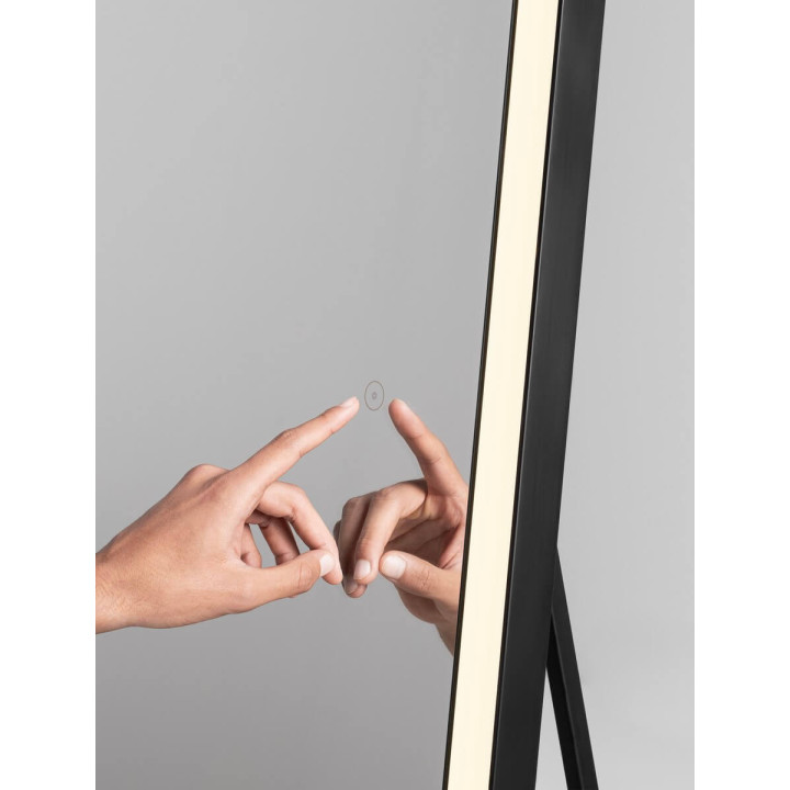 NL ADON 9006018 black IP44 LED mirror 4000K touch switch 150x75cm
