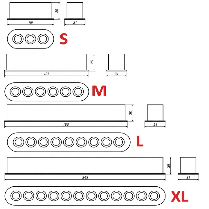 LOONARI MALTI white, black LED recessed lamp with diodes, 4 sizes