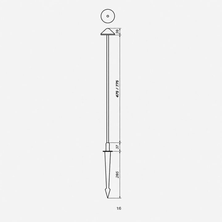 LOONARI DEMA black LED garden floor lamp 3W 3000K 24V