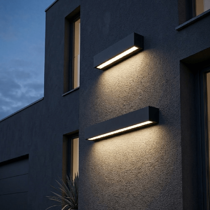 LOONARI MOLI LED outdoor wall lamp IP65, 3000K, graphite, 25cm/50cm