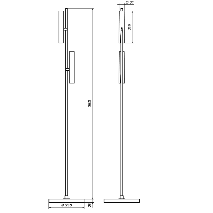 LOONARI NULA DUE LED white floor lamp 2x7W 3000K/4000K