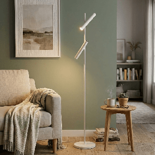LOONARI NULA DUE LED white floor lamp 2x7W 3000K/4000K