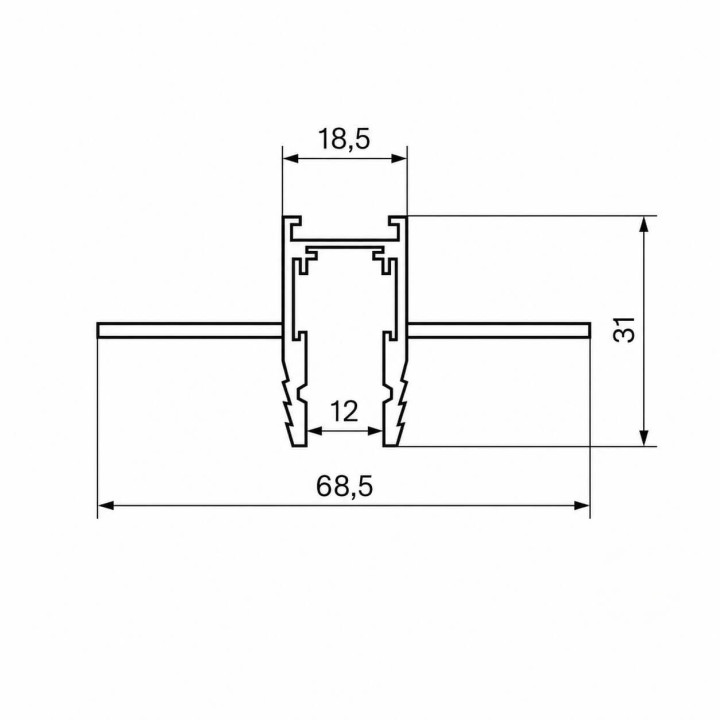 LOONARI SmartLINE recessed track type C white, black 48V 1-3m