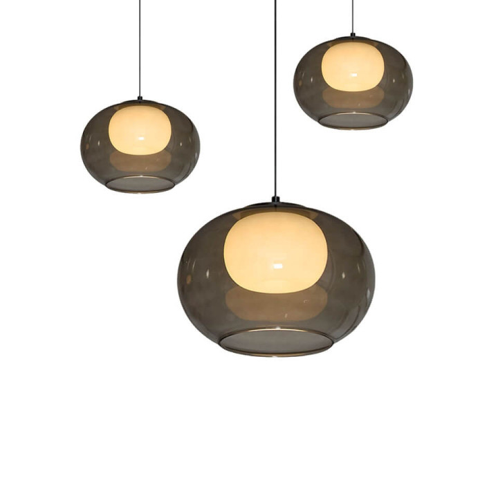 LOONARI TEANA LED pendant lamp 3000K 8W, 20W CRI90 smoked shade