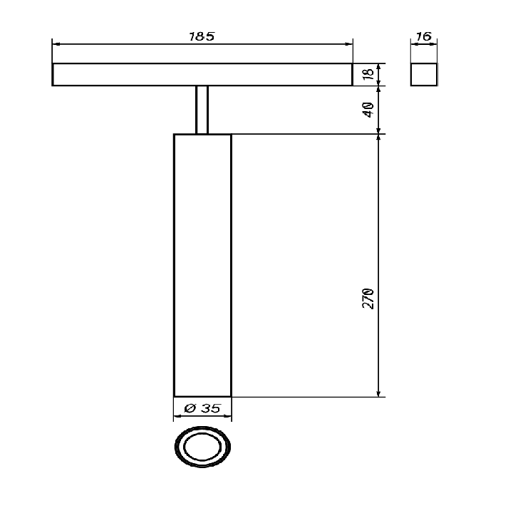 LOONARI MULTILINE STICK LV smukły regulowany reflektor LED 10W