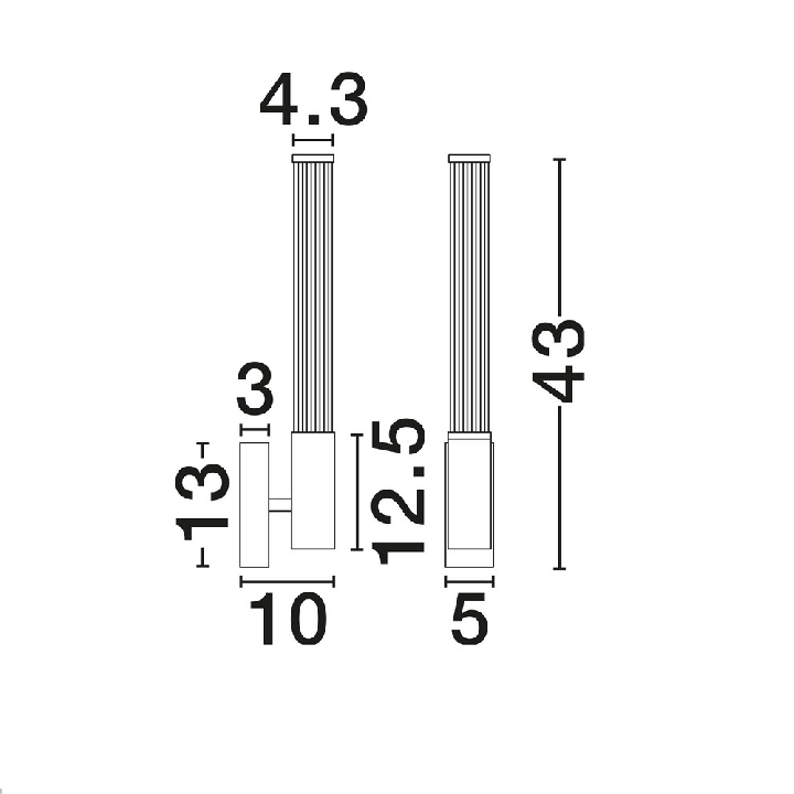 LUCES CASTELLON LE45973/4 LED wall lamp 8W 3000K IP44 black, gold