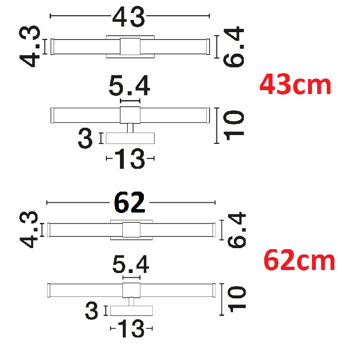 LUCES TELDE LE46193/4/5/6 LED wall lamp perfect for above the mirror