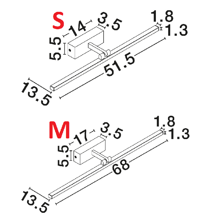 LUCES ALFAS LE45781 kinkiet LED nad lustro, obrazy lub łazienki IP44