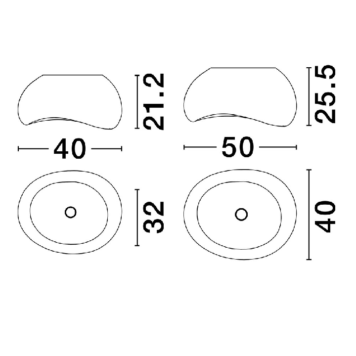 LUCES PALINZA plafon sufitowy 2 rozmiary 40/50cm biały, szary, brąz