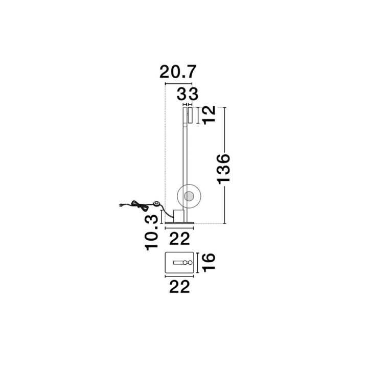 LUCES BROTO LE45961 floor lamp with adjustable 4W LED spotlight
