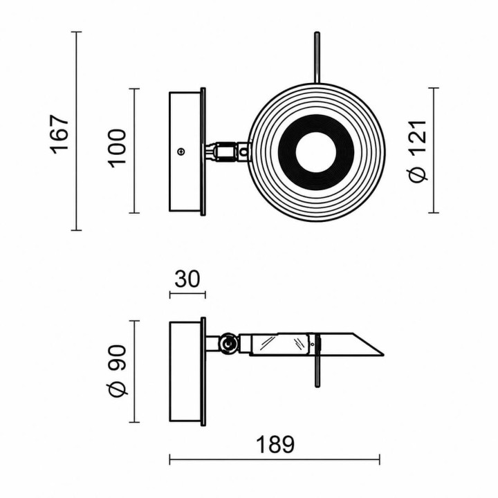 STILNOVO TORINO kinkiet LED 8W 2700K, 3000K do czytania i sypialni
