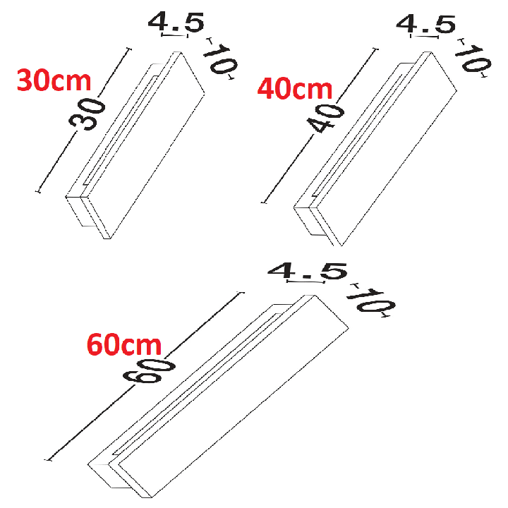 LUCES BRIVIA LE62069/70/71 LED outdoor wall lamp 30/40/60cm
