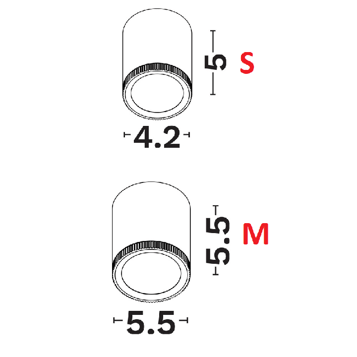 LUCES SARRIA LE62569/70/1/2 surface-mounted lamp tube LED 3000K 2 sizes