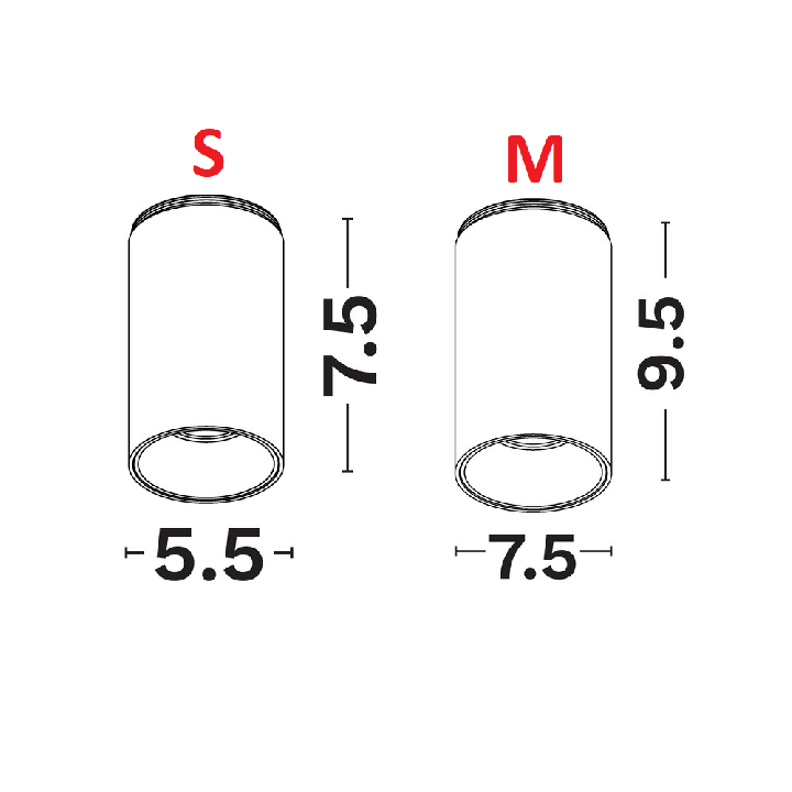 LUCES COSLAD LE62382/3/4/5 surface-mounted tube 7W, 13W 3000K 2 colors