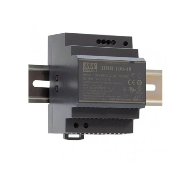 Zasilacz Mean Well na szyny DIN HDR moc 60W, 100W, 150W napięcie 48V