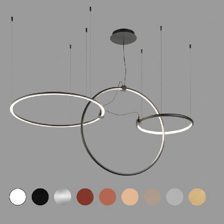 AQFORM BUCLO hoop 59987 LED pendant lamp with three hanging rings