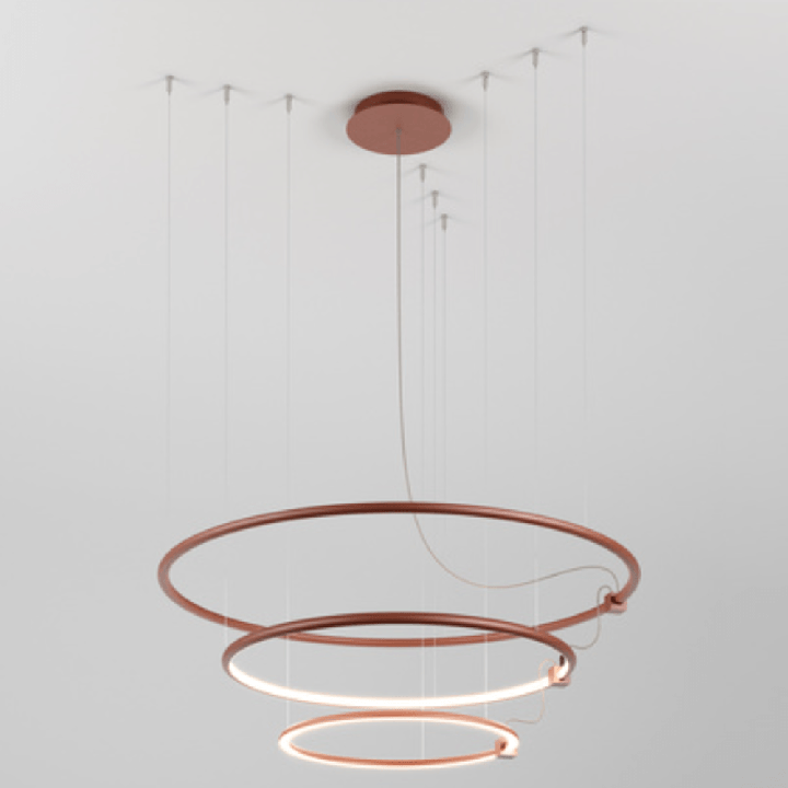 AQFORM BUCLO ripples LED zwieszany 59987 kaskadowe ringi w 8 kolorach