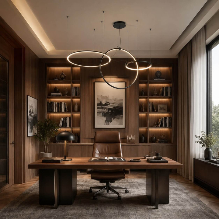AQFORM BUCLO hoop 59987 LED pendant lamp with three hanging rings