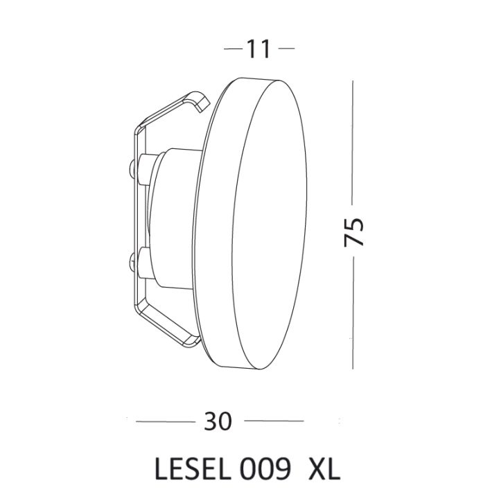 ELKIM LESEL 009 XL 75mm lampka schodowa LED 1W szkło akrylowe