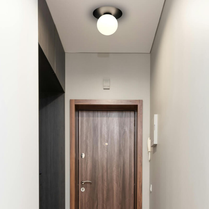 ELKIM GLOBE/N lampa sufitowa kula LED 20cm, 30cm czarna 3000K