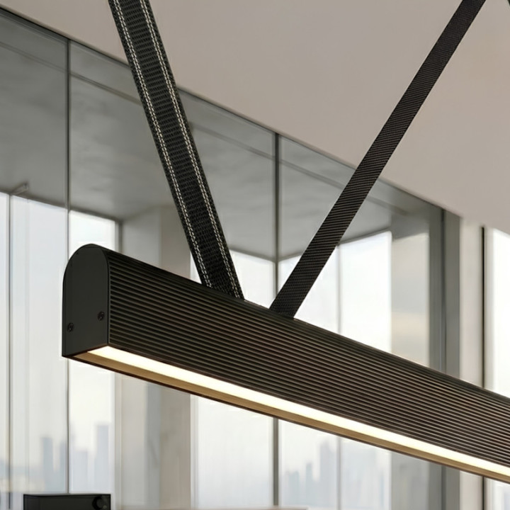 Lampa wisząca ELKIM FURRO STRIP A TYP W biała, czarna, złota 60-233cm