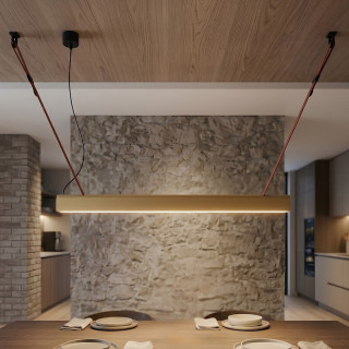 ELKIM FURRO STRIP A TYPE U pendant lamp LED 60&ndash;233cm white, black, gold