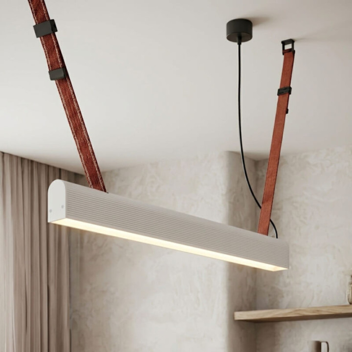 Lampa wisząca ELKIM FURRO STRIP A TYP U 60-233cm biała, czarna, złota