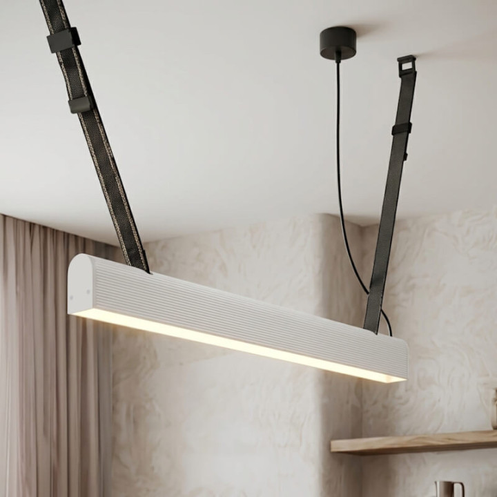 Lampa wisząca ELKIM FURRO STRIP A TYP U 60-233cm biała, czarna, złota