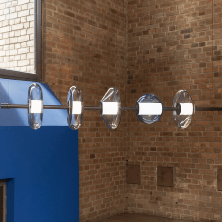 AQFORM BEADS horiz line LED pendant 57991 5 glass shades