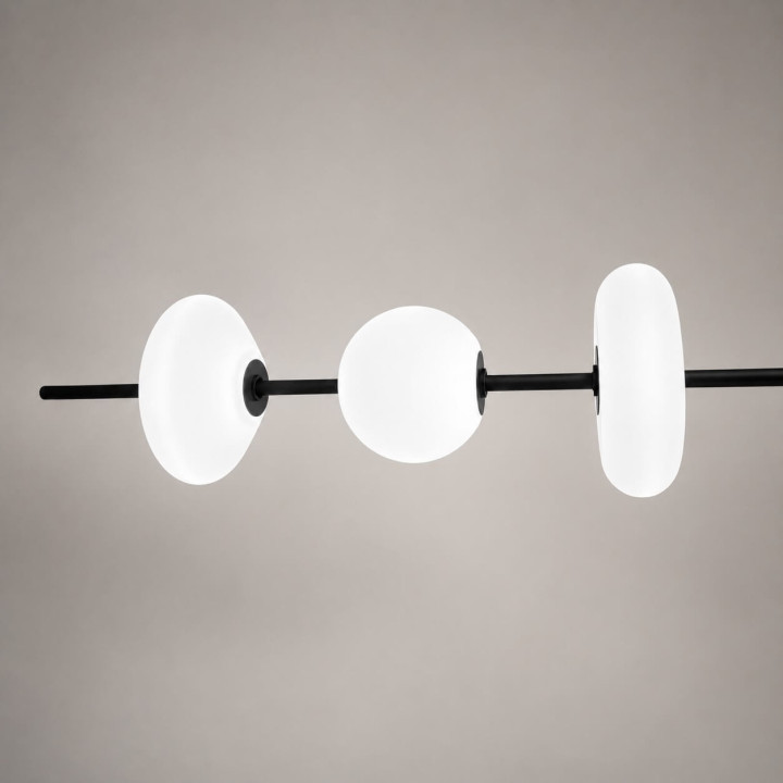 AQFORM BEADS horiz line LED pendant 57990 3 glass shades