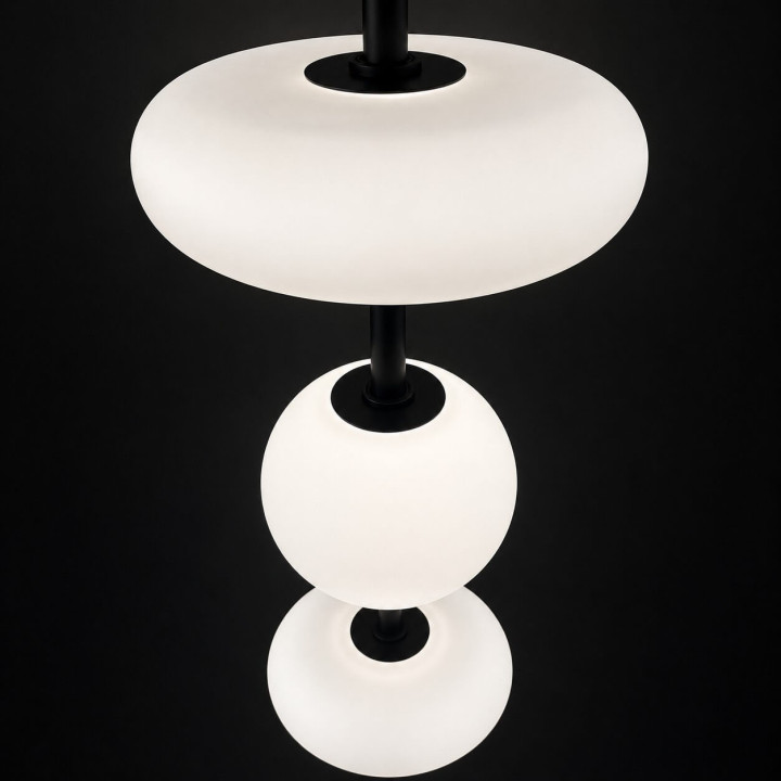AQFORM BEADS horiz line LED zwieszany 57990 szklane 3 białe klosze