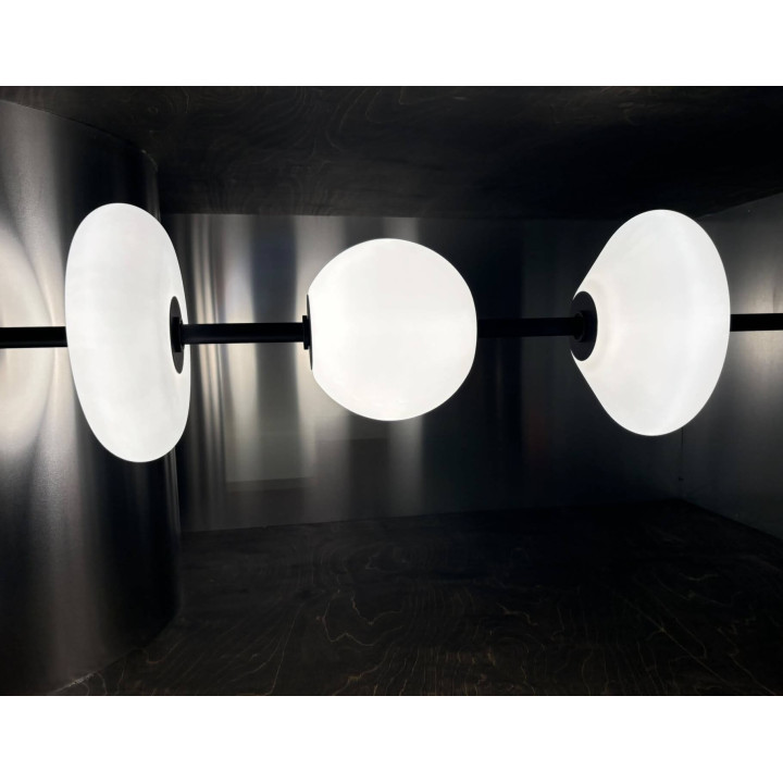 AQFORM BEADS horiz line LED zwieszany 57990 szklane 3 białe klosze