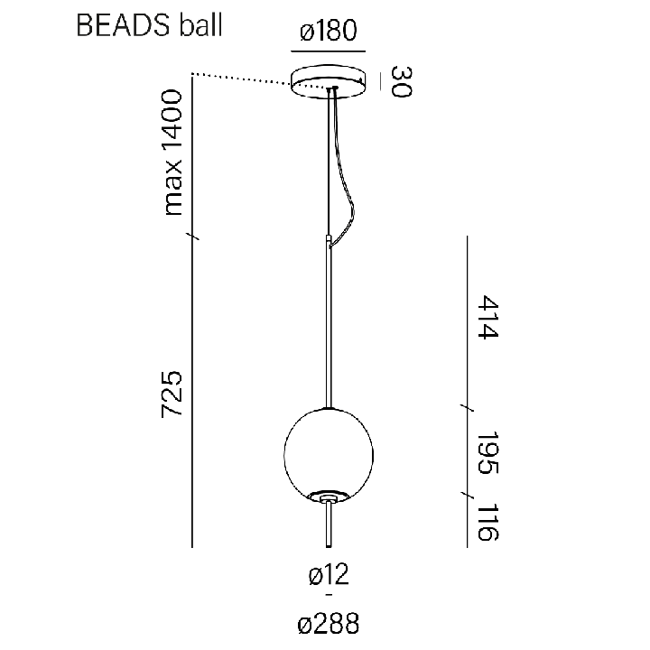 AQFORM BEADS ball LED pendant lamp 59992 ball pendant lamp