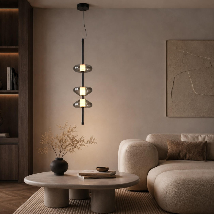 AQFORM BEADS horiz line LED 57992 vertical composition of glass shades