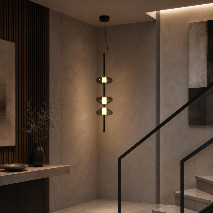 AQFORM BEADS horiz line LED 57992 vertical composition of glass shades