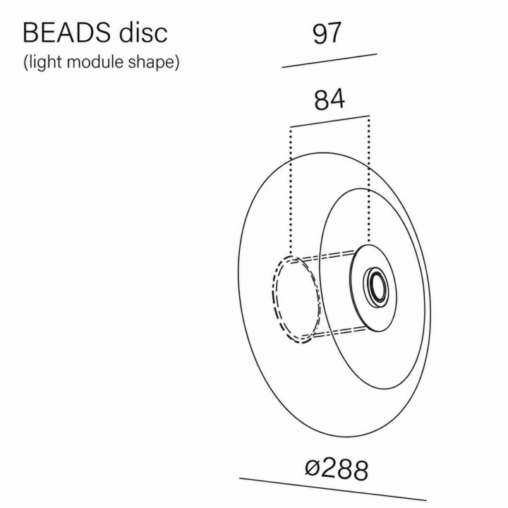 AQFORM BEADS disc LED 59994 zwieszany dysk ze szkła 2700K-4000K