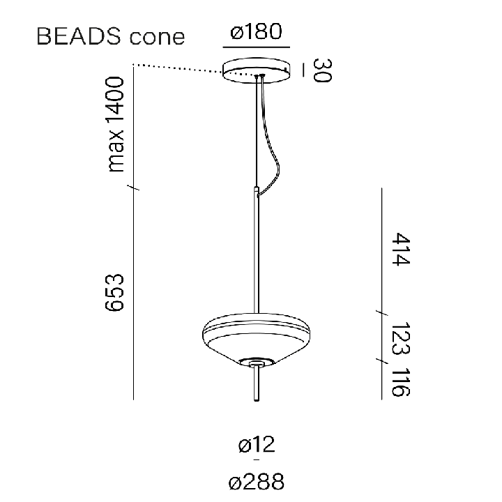 AQFORM BEADS cone LED 59993 &ndash; configure housing and glass colors