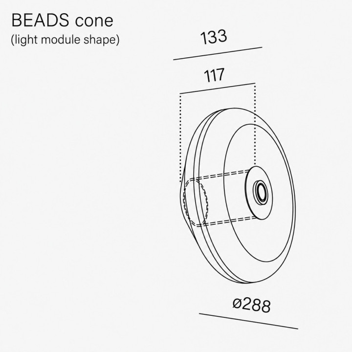 AQFORM BEADS cone LED 59993 &ndash; configure housing and glass colors