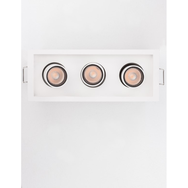 LUCES DESERT adjustable triple recessed LED luminaire 9W white IP20
