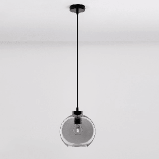 LUCES REPOS LE42649 czarna lampa wisząca kula z dymionego szkła