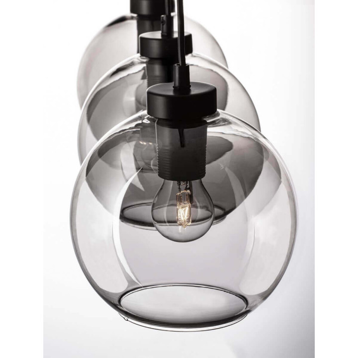 LUCES REPOS LE42651 pendant lamp with 3 smoked glass shades
