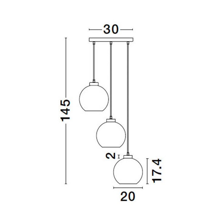 LUCES REPOS LE42650 lampa wisząca 3 przydymione szklane kule