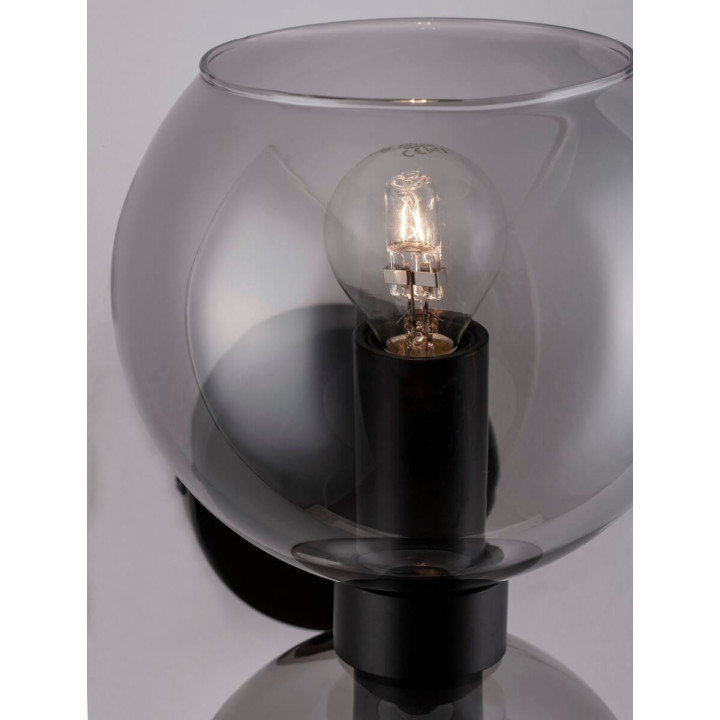 LUCES REPOS LE42648 wall lamp, 2 smoked glass spheres