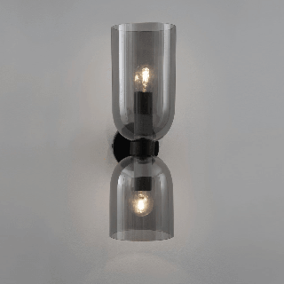 LUCES REPOS LE42647 wall lamp with a smoked, hourglass-shaped shade