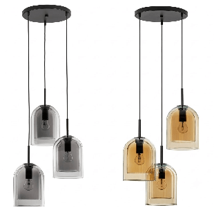 LUCES BONAO LE42640/3 3xE27 pendant lamp with double glass shades