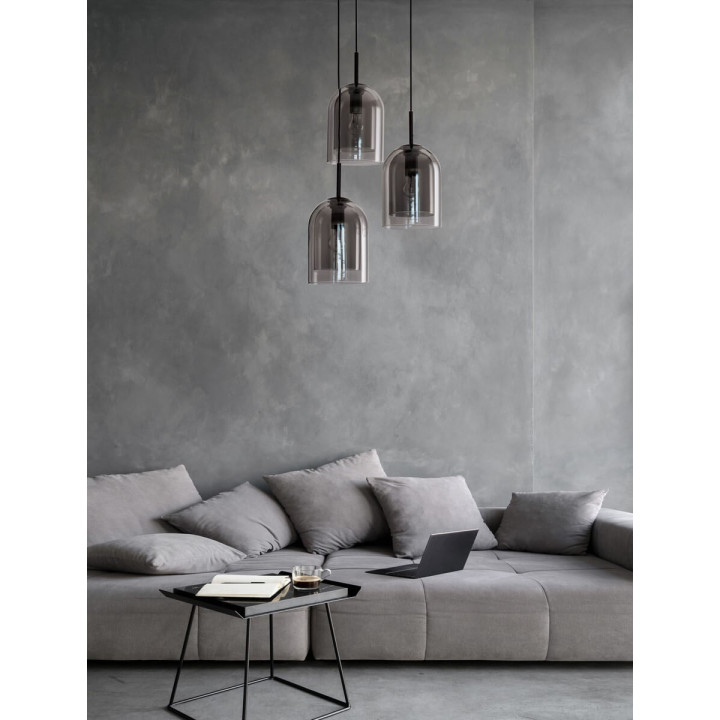 LUCES BONAO LE42640/3 lampa wisząca 3xE27 podw&oacute;jne szklane klosze