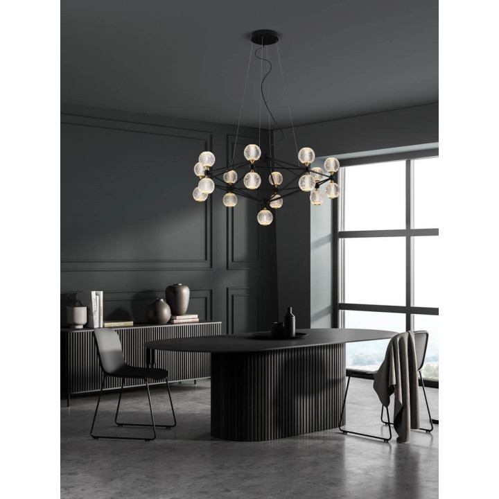 LUCES BOYA LE42740 czarna lampa wisząca kule LED 3000K