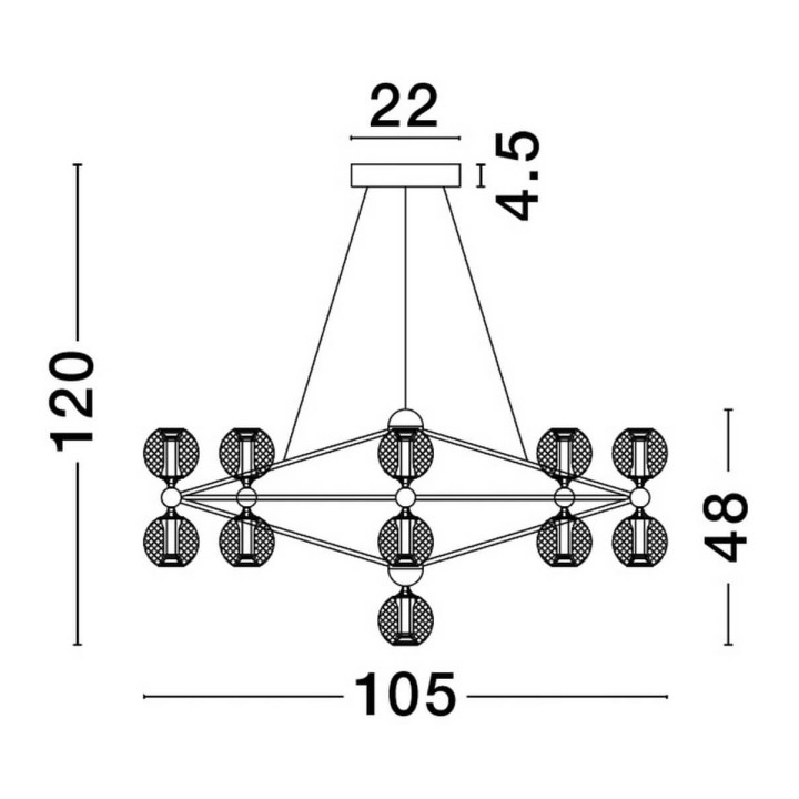 LUCES BOYA LE42740 czarna lampa wisząca kule LED 3000K